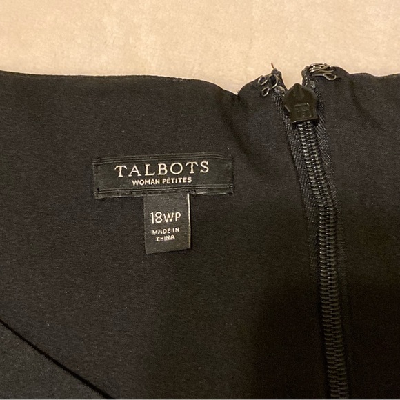 Talbots, Classic floral dress, white floral pattern on navy background. - Picture 3 of 3